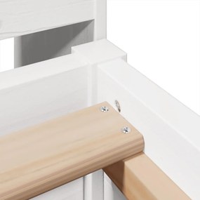 Cama sem colchão 90x190 cm madeira de pinho maciça branco