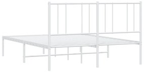 Estrutura de cama com cabeceira 140x190 cm metal branco