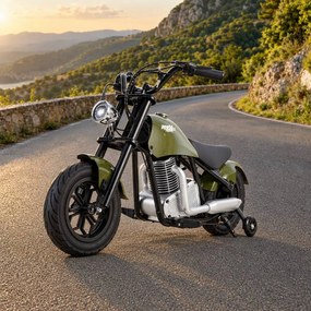Mini Harley elétrica para crianças 200W REXO 36V Verde Militar