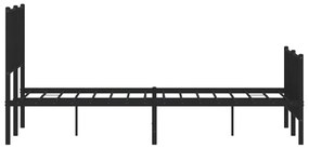 Estrutura de cama com cabeceira e pés 135x190 cm metal preto