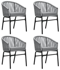 5 pcs conjunto de jantar para jardim cinzento