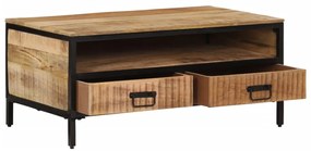 Mesa de centro 90x50x30 cm madeira de mangueira áspera maciça
