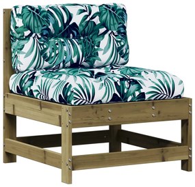 7 pcs conjunto lounge de jardim c/ almofadões pinho impregnado