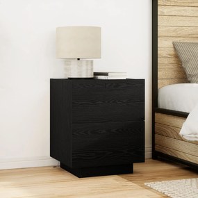Camas de Cabeceira vidaXL com Luzes LED 2 pcs Madeira Black Oak 45x40x