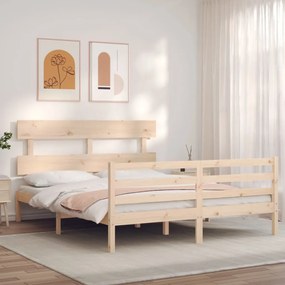 Estrutura de cama King Size com cabeceira madeira maciça