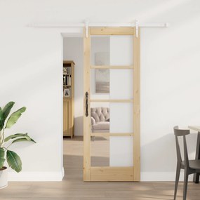 Porta Deslizante vidaXL com Conjunto de Ferragens 73.5x198.5 cm de Mad