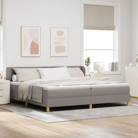 Cama Box Spring vidaXL com Colchão em Taupe, 200x200 cm, Tecido