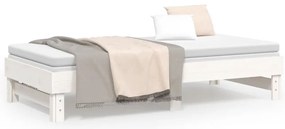 Estrutura sofá-cama de puxar 2x(90x190) cm pinho maciço branco
