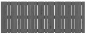 Cabeceira de parede 159,5x3x60 cm madeira de pinho maciça cinza