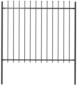 vidaXL Cerca de jardim com topo em forma de lança em aço 181x150 cm, preta