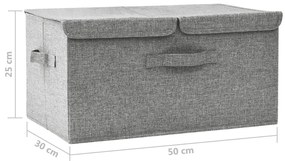 Caixa de arrumação 50x30x25 cm tecido cinzento