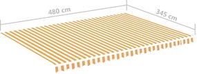 Tecido de substituição para toldo 5x3,5 m amarelo e branco