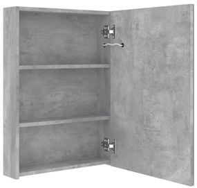 Armário espelhado casa de banho LED 50x13x70cm cinzento cimento