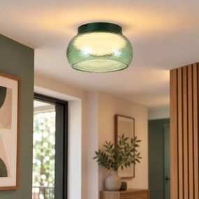 Candeeiro de Teto Art Deco Verde com Vidro Incl. LED Regulável em 3 Níveis - Thimble