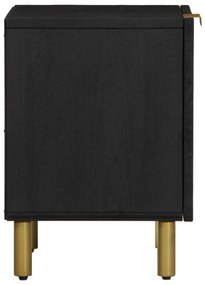 Mesa de cabeceira 40x33x46 cm madeira de mangueira maciça preto