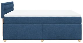 Cama com molas/colchão 140x200 cm tecido azul