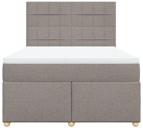 Cama com molas/colchão 140x200 cm tecido castanho-acinzentado