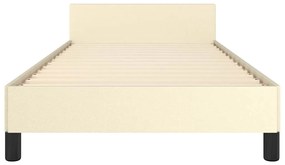 Estrutura cama c/ cabeceira sem colchão 100x200 cm creme