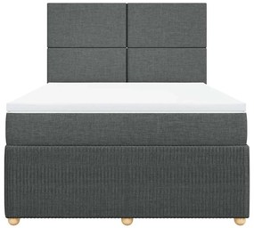 Cama com molas/colchão 140x190 cm tecido cinzento-escuro