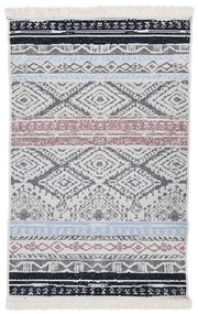 vidaXL Tapete 160x230 cm algodão rosa e ciano