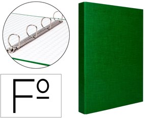 Capa Paper Coat 4 Argolas 25 mm Forro Pvc Folio Verde