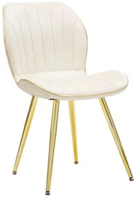 CADEIRA ESPAÇO PARIS CONJUNTO CREME/OURO 2 PCS CM 46X58X77