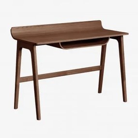 Secretária 120x50 Cm Em Madeira Colman Castanho Nogal Oscuro - Sklum