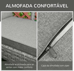 Espreguiçadeira de Vime de Jardim Espreguiçadeira com Encosto Ajustáve