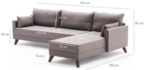 Sofá de Canto Bella – Castanho – 275x85x81 cm