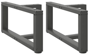 Pés para mesa de centro em forma de T, 2 peças, antracite, 60x25x(30-3