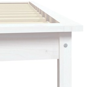 Estrutura de cama de solteiro 90x190 cm pinho maciço branco