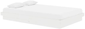 Estrutura cama pequena casal 120x190 cm pinho maciço branco