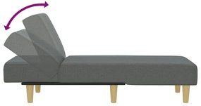 Chaise longue tecido cinzento-escuro