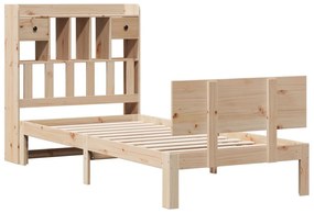 Cama com estante sem colchão 75x190 cm pinho maciço