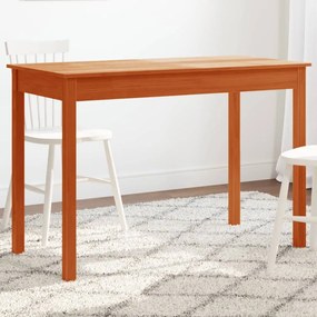 vidaXL Mesa de jantar 110x55x75cm madeira de pinho maciça castanho mel