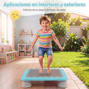 Mini-Trampolim Infantil, 65 x 65 x 13 cm, Superfície Antiderrapante, Azul