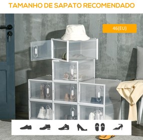 HOMCOM Armário Modular de Plástico Sapateira Modular com 8 Cubos Portas Magnéticas Organizador de Sapatos para Entrada Corredor Dormitório 28x36x21cm Transparente