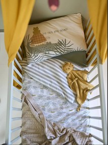 Capa de edredon para bebé, TREK branco estampado