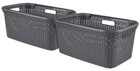 443857 Curver Conjunto de cestos para roupa suja Style 2x45L antracite