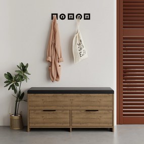 Sapateira Berlin – Nogueira/Preto – 60x200x35 cm