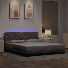 vidaXL Estrutura de cama com LED sem colchão 180x200 cm tecido