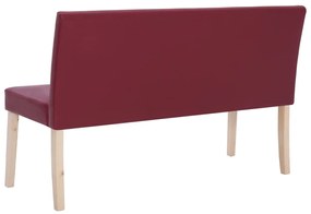 Banco 139,5 cm couro artificial vermelho tinto