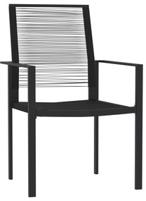 7 pcs conjunto de jantar para jardim preto