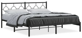 vidaXL Estrutura de cama com cabeceira 183x213 cm metal preto
