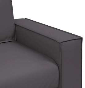 Sofá Loveseat vidaXL Cinza 140 cm em Couro Sintético