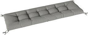 Outsunny Almofada para Banco Exterior com Alças de Fixação Proteção UV50+ Recuperação Lenta Interior Exterior 198x65x13 cm Cinza | Aosom Portugal