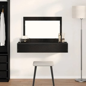 vidaXL Mesa de Maquiagem de Parede em Carvalho Preto, 100x40x70 cm