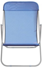 Cadeiras praia dobráveis 2pcs textilene/aço revestido a pó azul