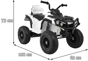 Moto 4 elétrica para crianças 12V ATV AIR, Rodas de AR, assento couro ecológico Branca