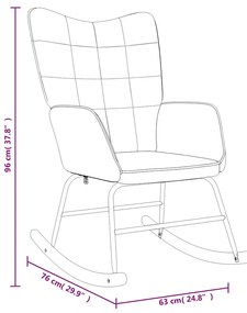 Cadeira de baloiço tecido cinzento-escuro